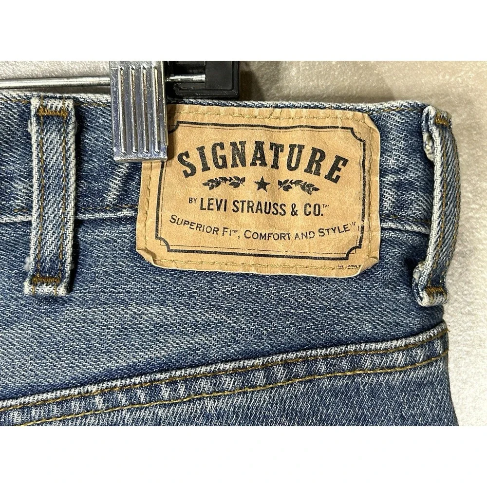 Levi‎ Strauss Signature Blue Jeans Mens Size 40x30 Straight Fit Work Wear